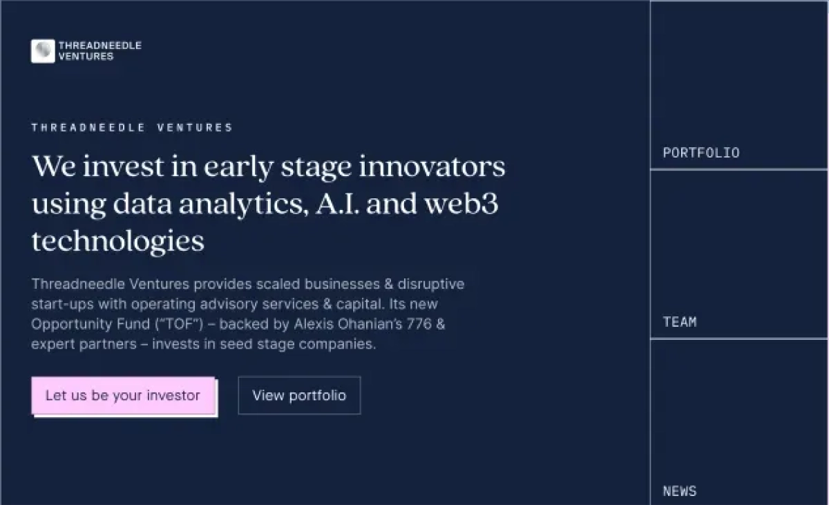 Threadneedle Venture Capital - Webflow Project by Chintan Savaliya