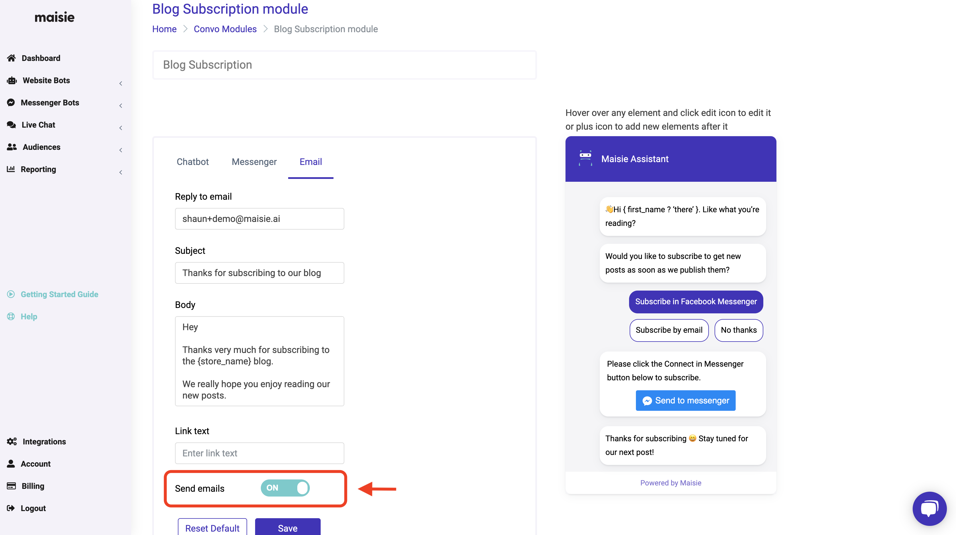 Create a Klaviyo Flow with Subscription ChatBot | Maisie AI