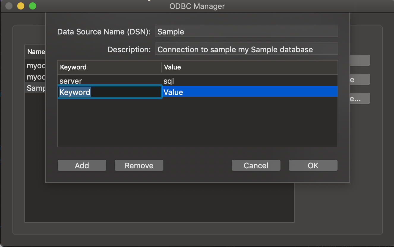 ODBC Administrator dialog box repeat