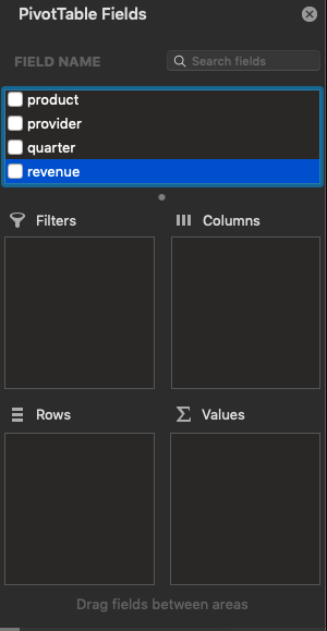 Pivot Table Fields zoom