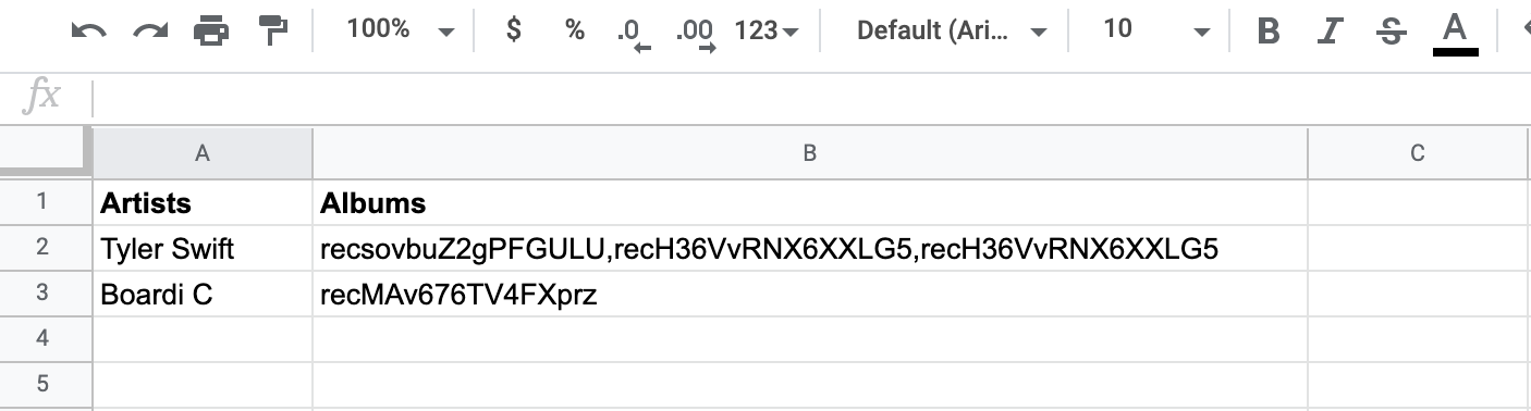 Linked record fields imported from Airtable to Google Sheets are useless.