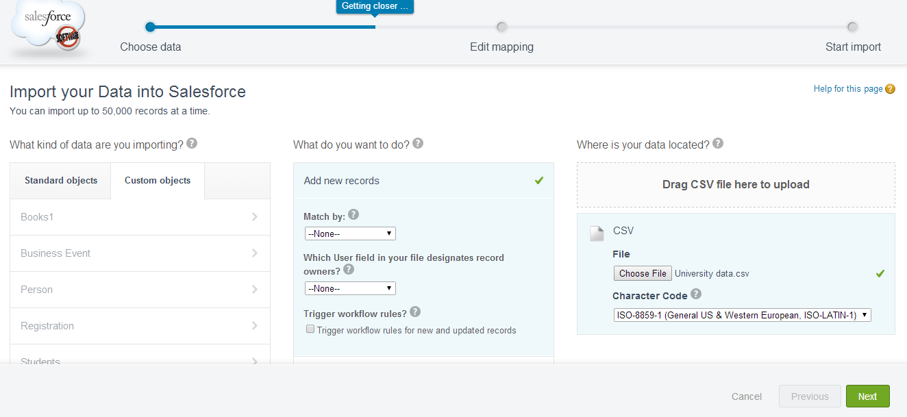 Salesforce Data Import Wizard