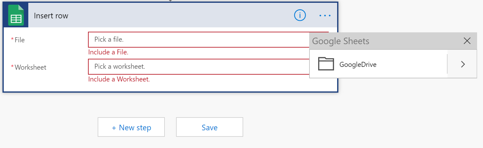 Microsoft Flow screenshot