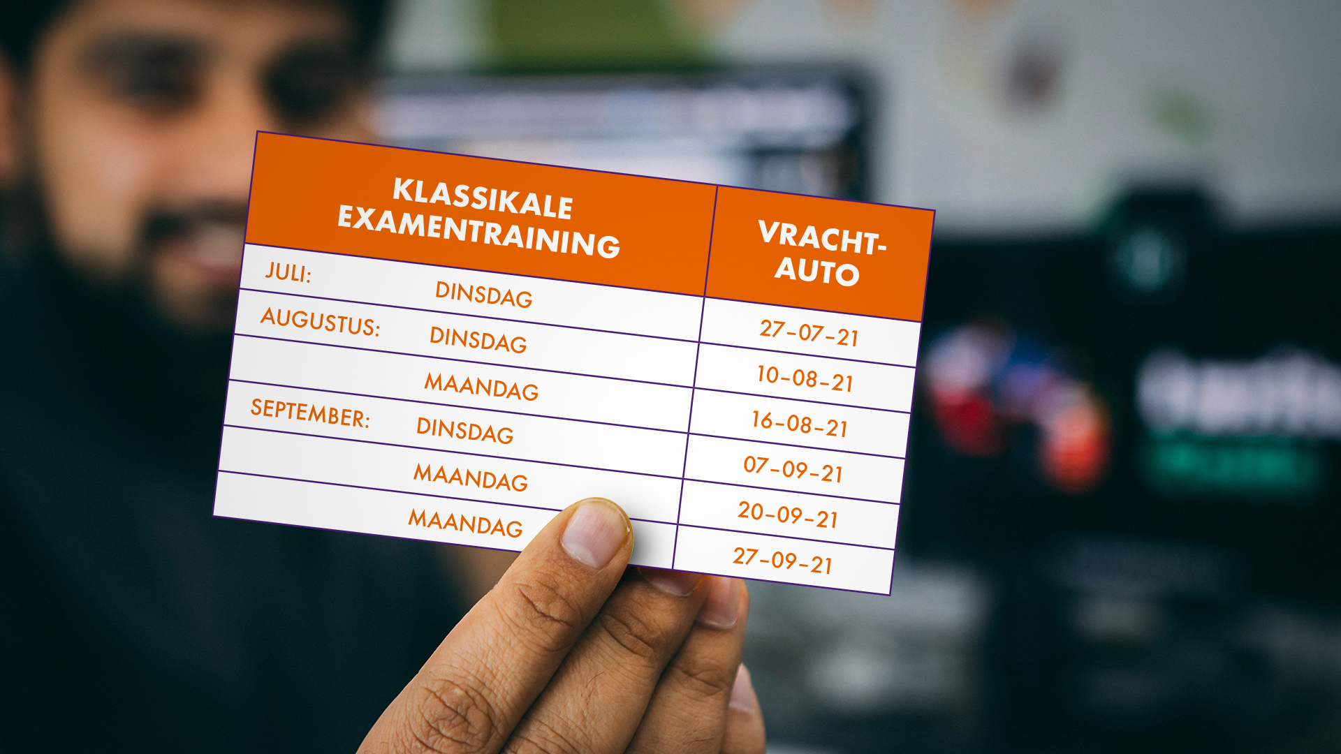 Startdata klassikale examentraining vrachtauto rijbewijs Verboon wegwijze opleiders Oosterhout