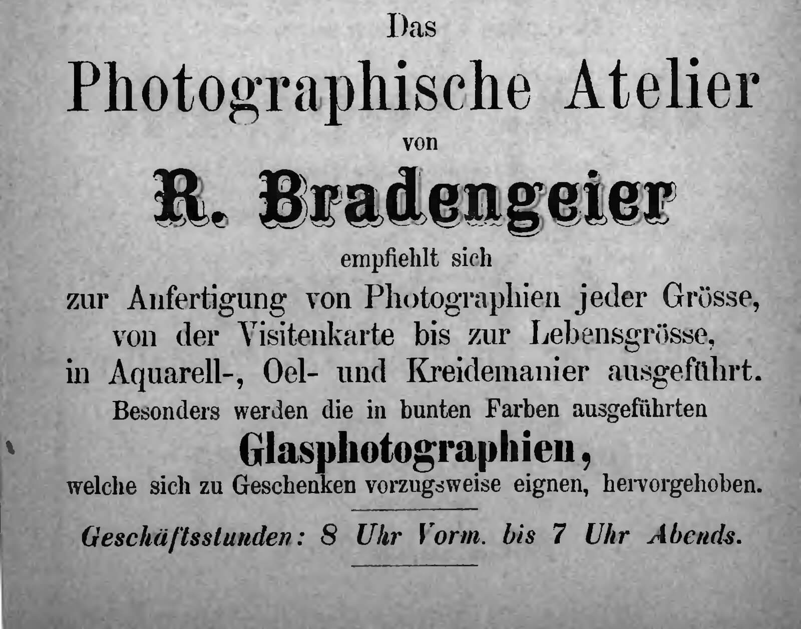 Bradengeier reklama KA 1878