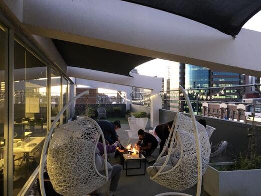 Bonfire and S'mores on the Publift office balcony