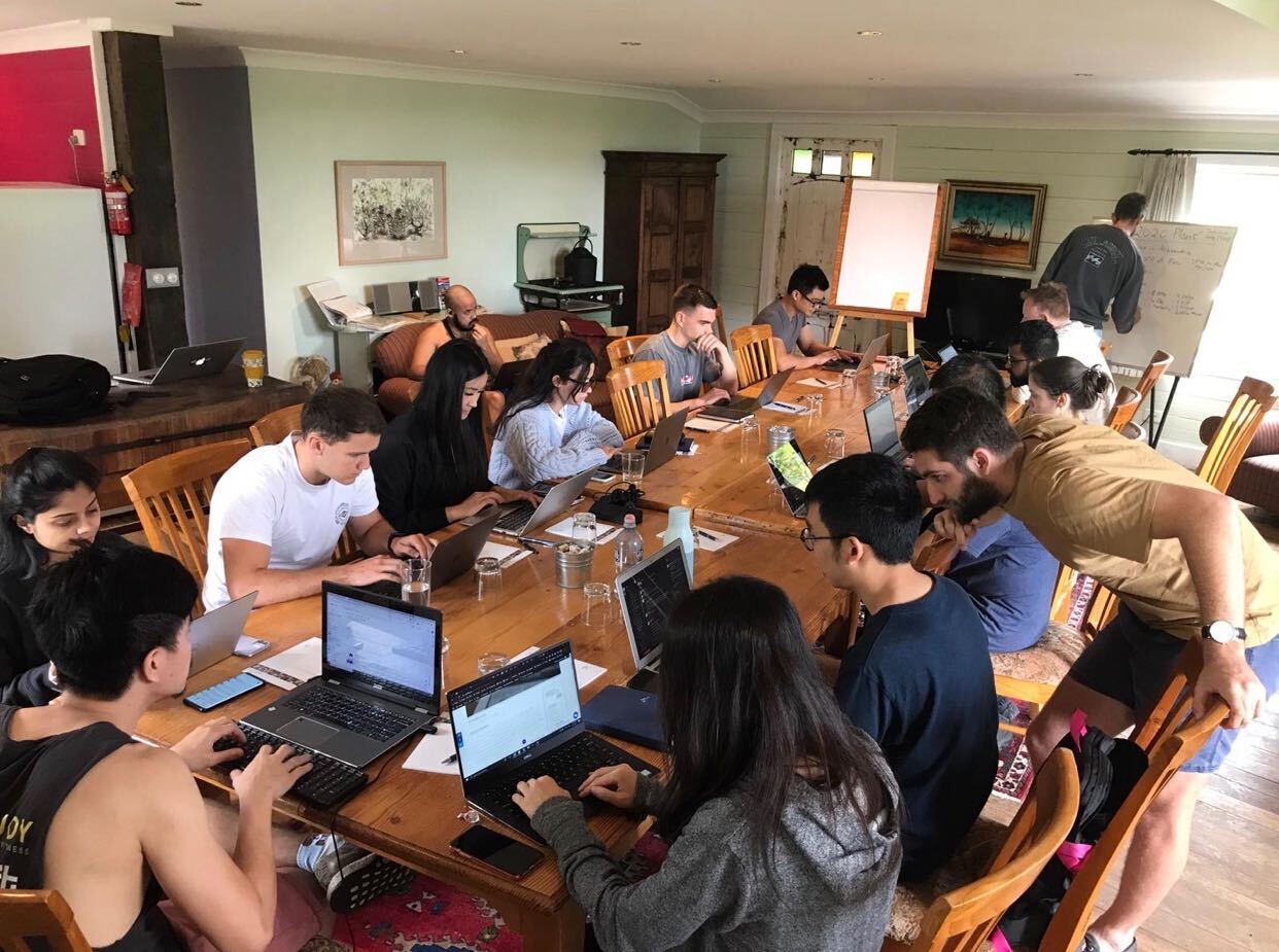 The Publift Team working on strategy at the company offsite
