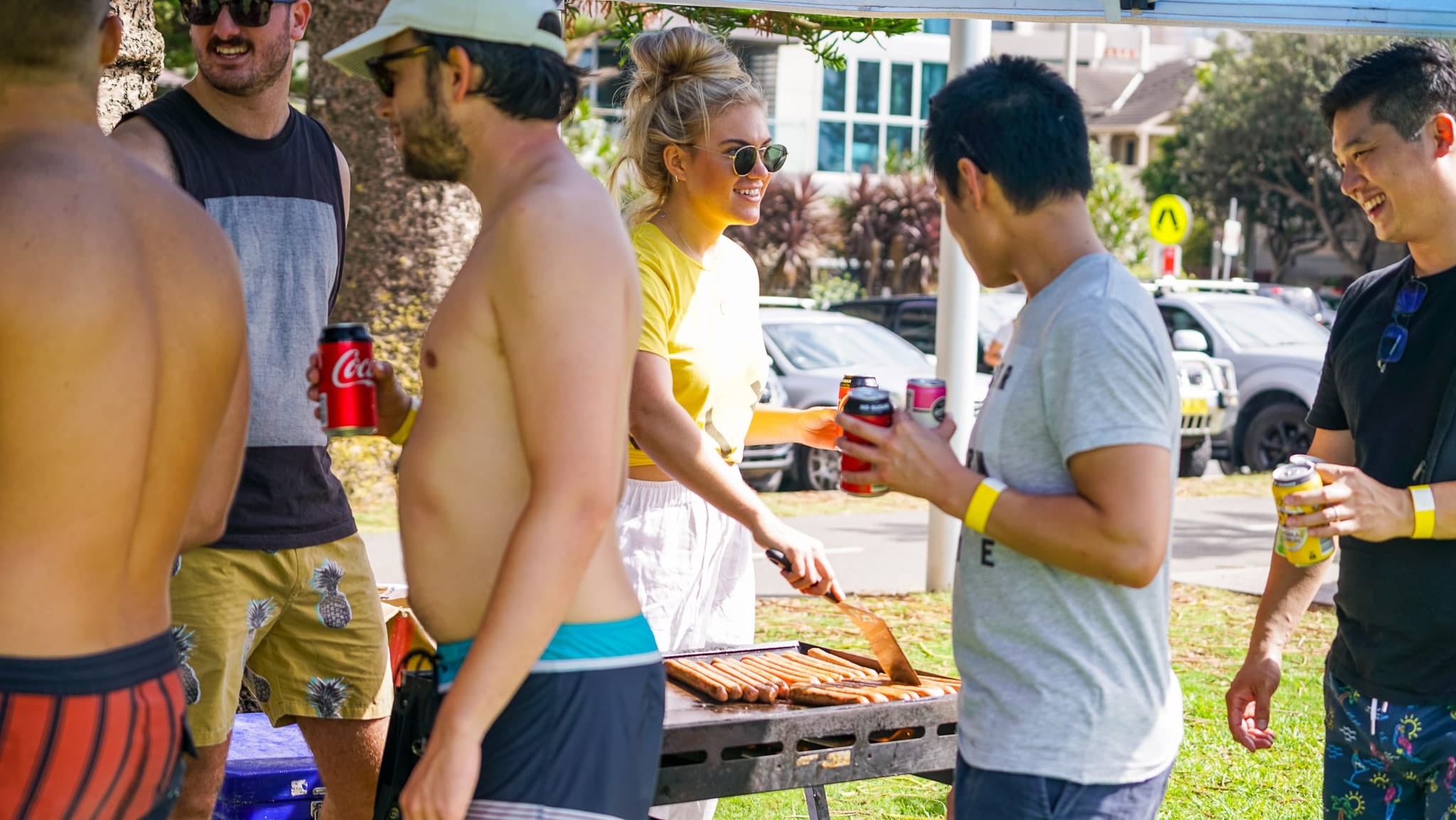 Sausage sizzle at The Big Kahuna surf charity event with UnLtd