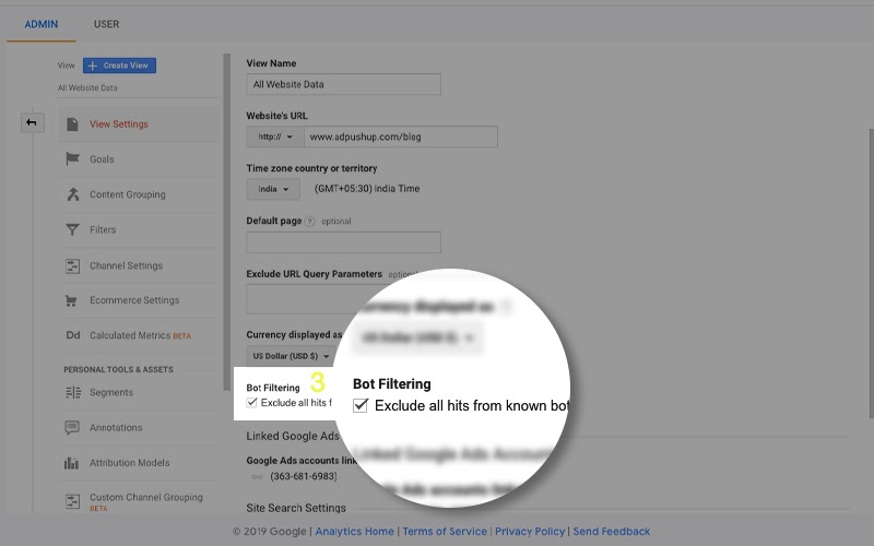 Bot Traffic Filtering Settings in Google Analytics
