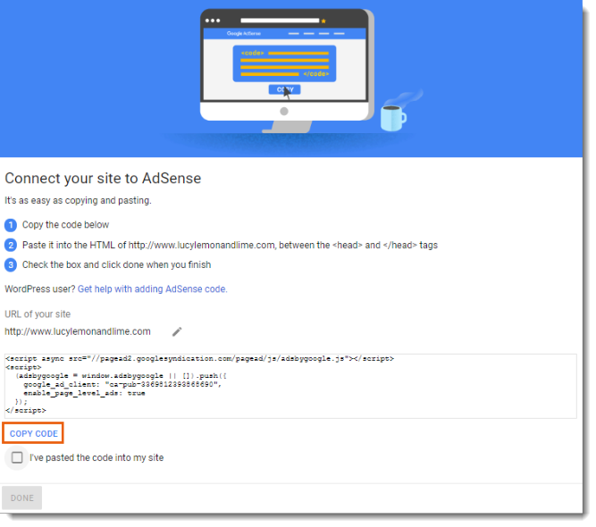 AdSense Header Code