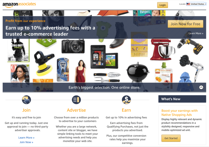 Amazon Associates Login Page