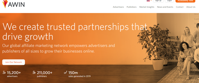 Awin Homepage