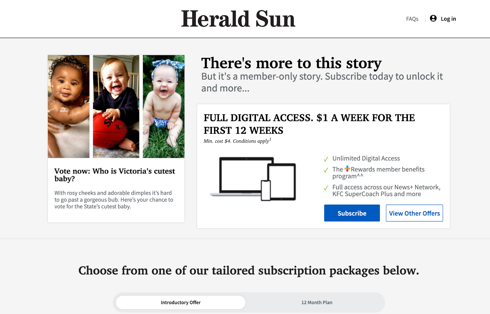 Paywall Interstitial Ad Example