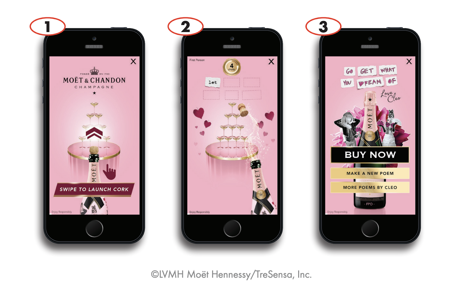 Playable ads example by Moet and Chandon