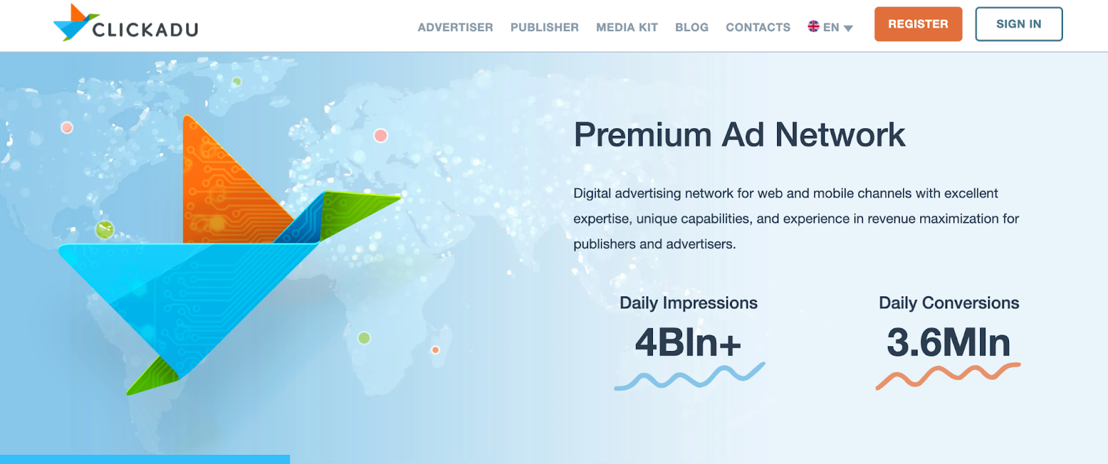 ClickAdu Homepage