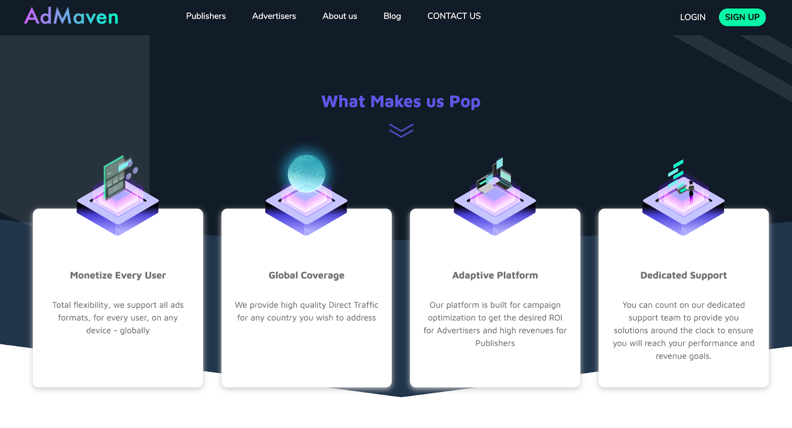 Ad Maven Ad Network Homepage