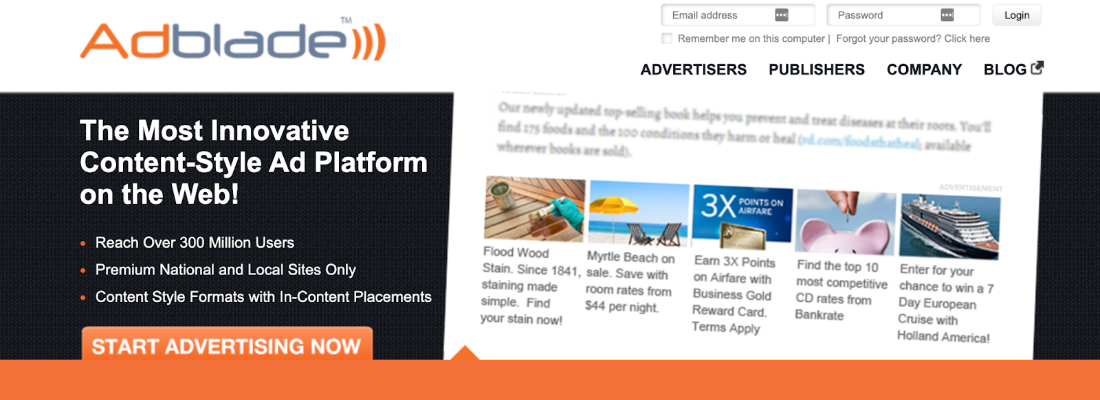 AdBlade Homepage