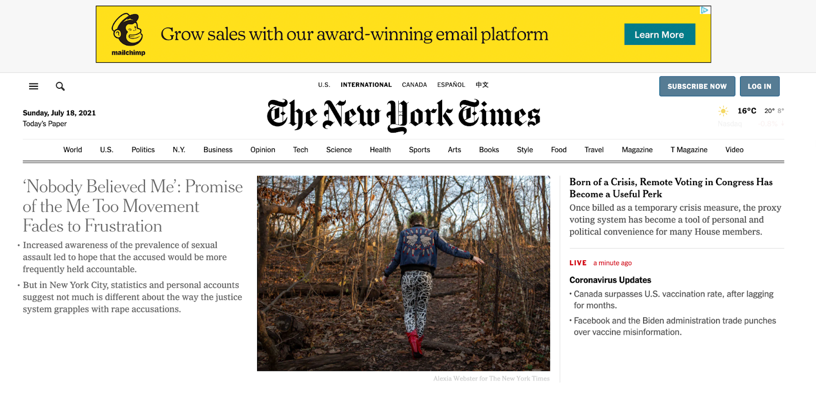 Banner Ad Placement Example