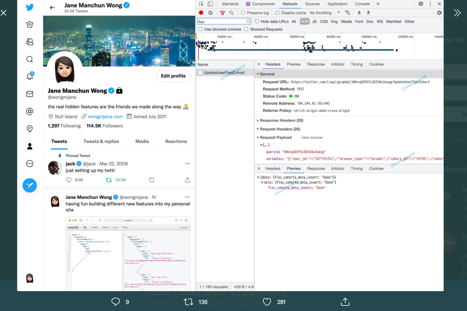 Twitter collecting FLoC data from users