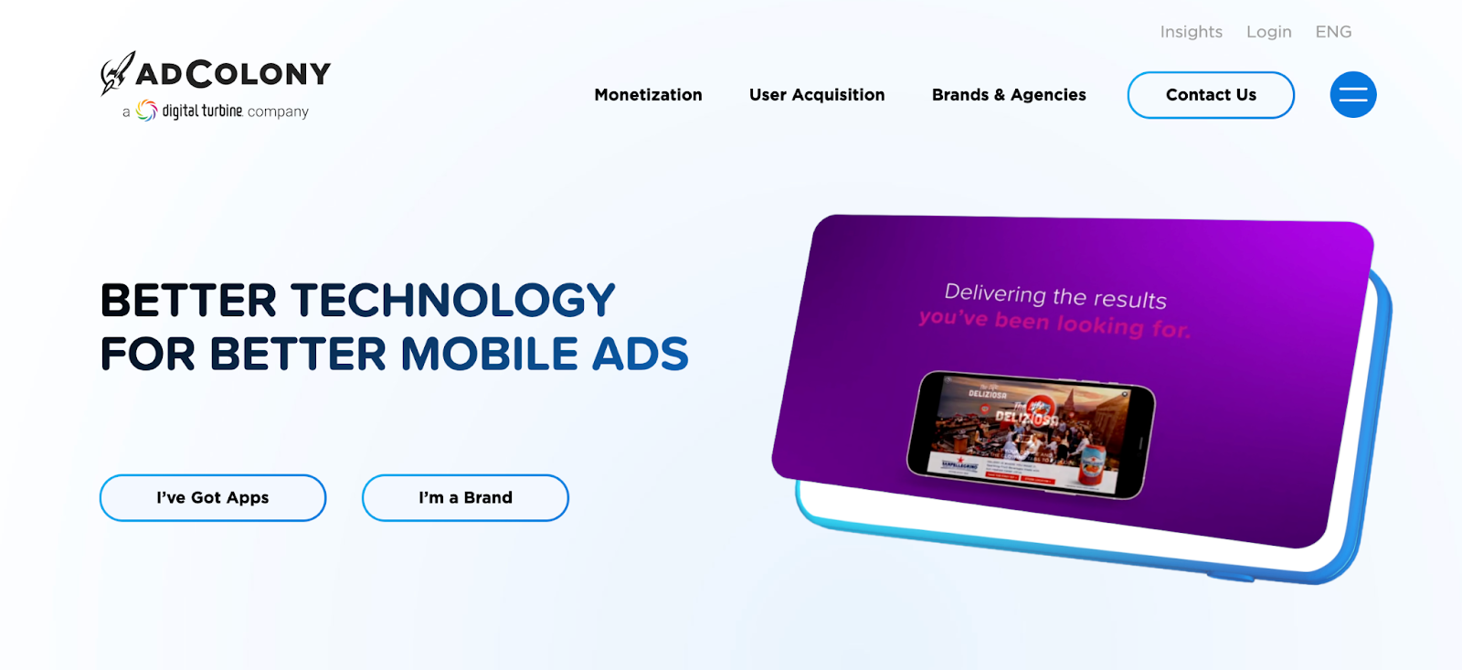 Ad Colony Homepage