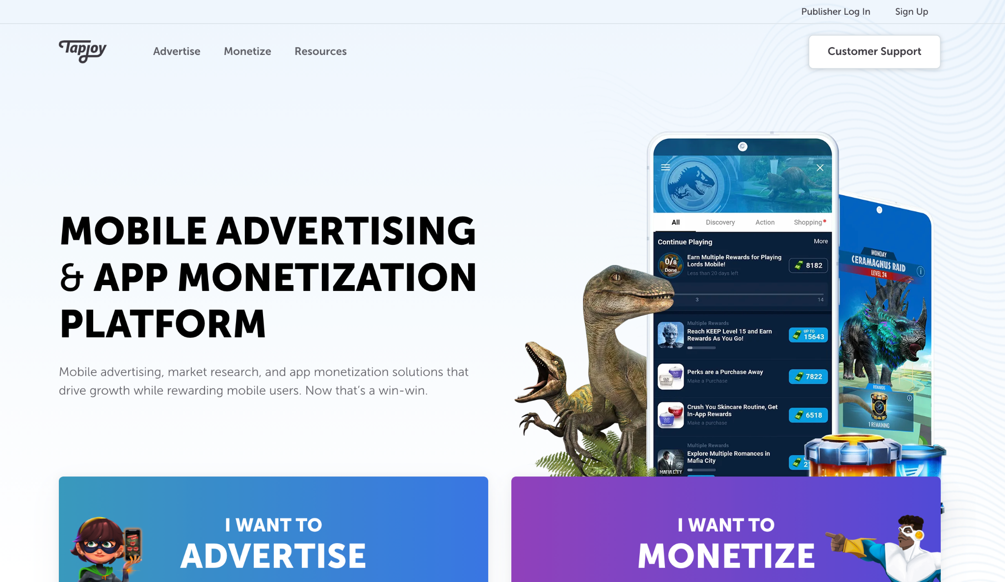TapJoy Homepage