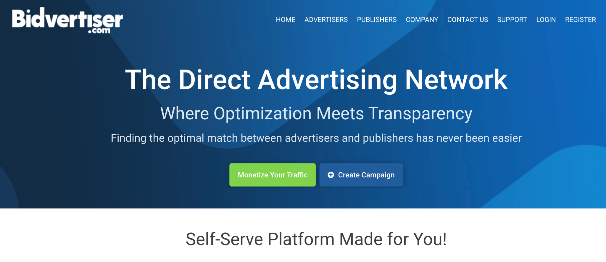 Bidvertiser Homepage