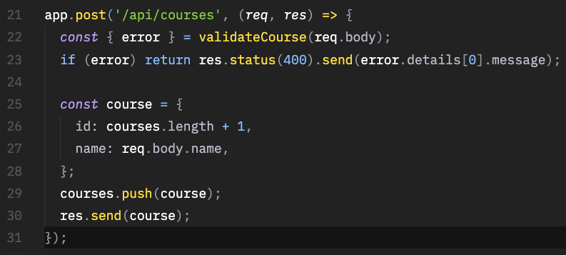 API REST com Node - Método Post