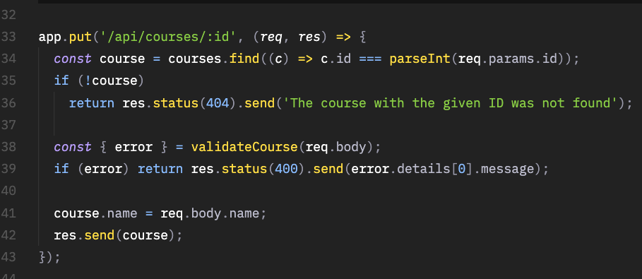 API REST com Node - Método Put