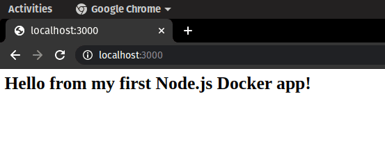 Localhost - First Node Js Docker App