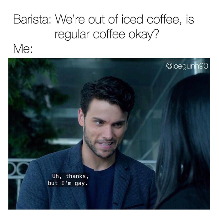 ICED COFFEE PRIDE MONTH MEME
