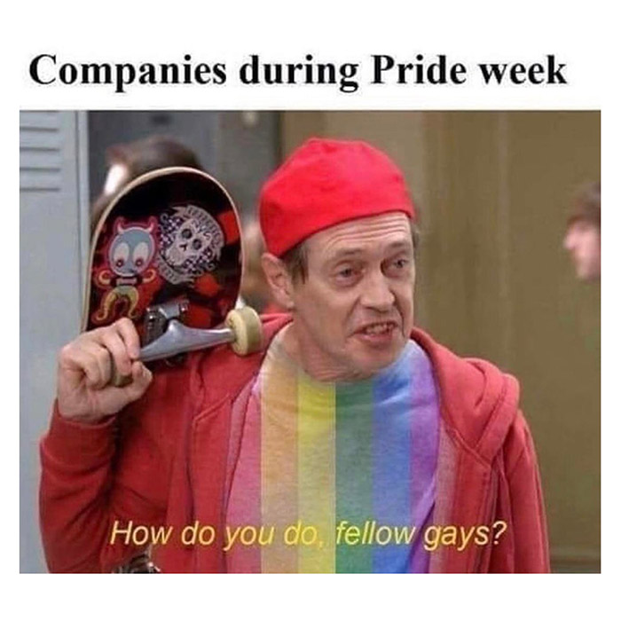 CORPORATIONS PRIDE MONTH MEME