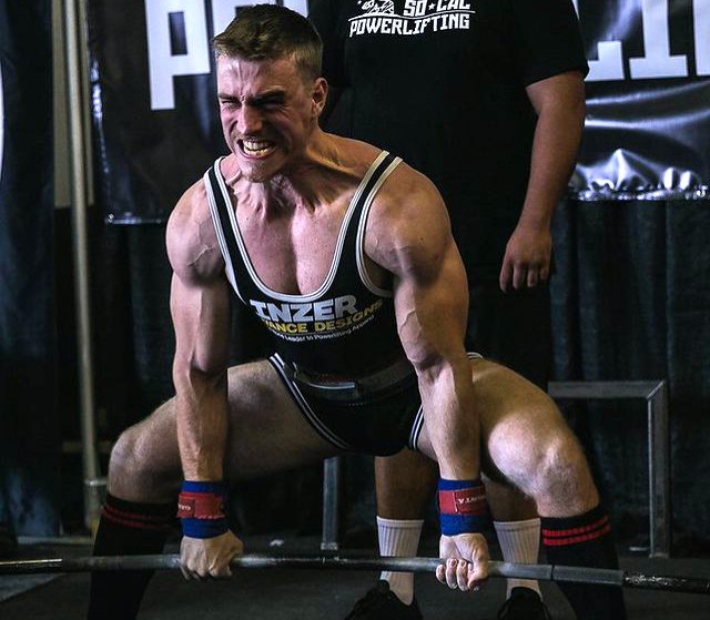 Vascular man straining himself