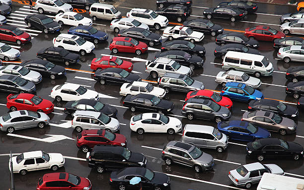 Overcrowded highway with vehicles