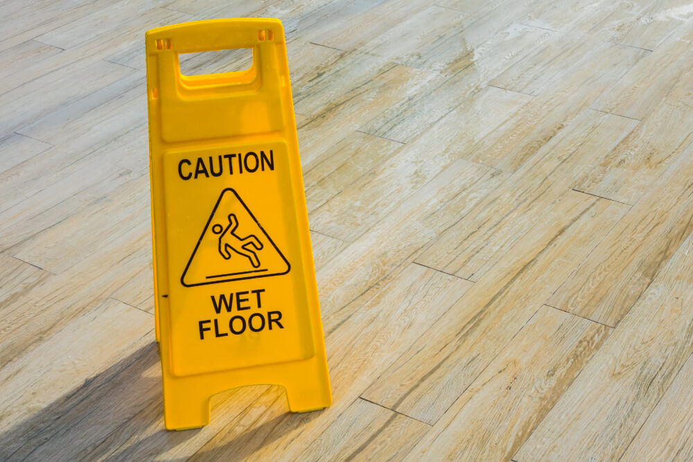 Caution wet floor sign. 