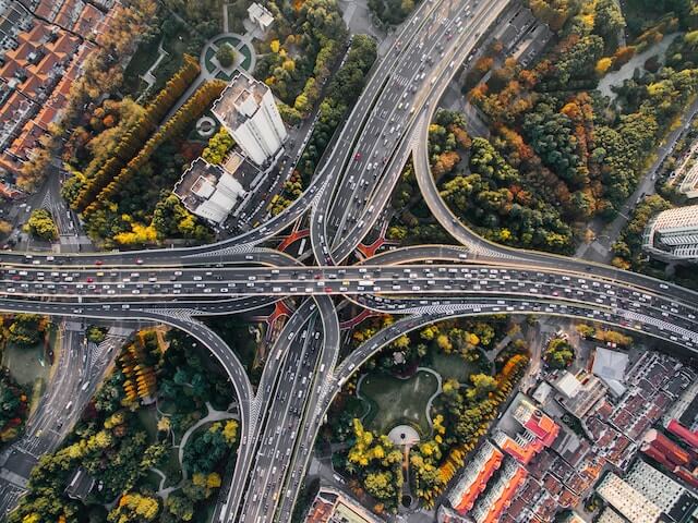 roads on the city