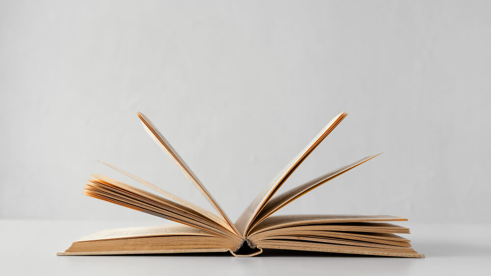 open book with white background