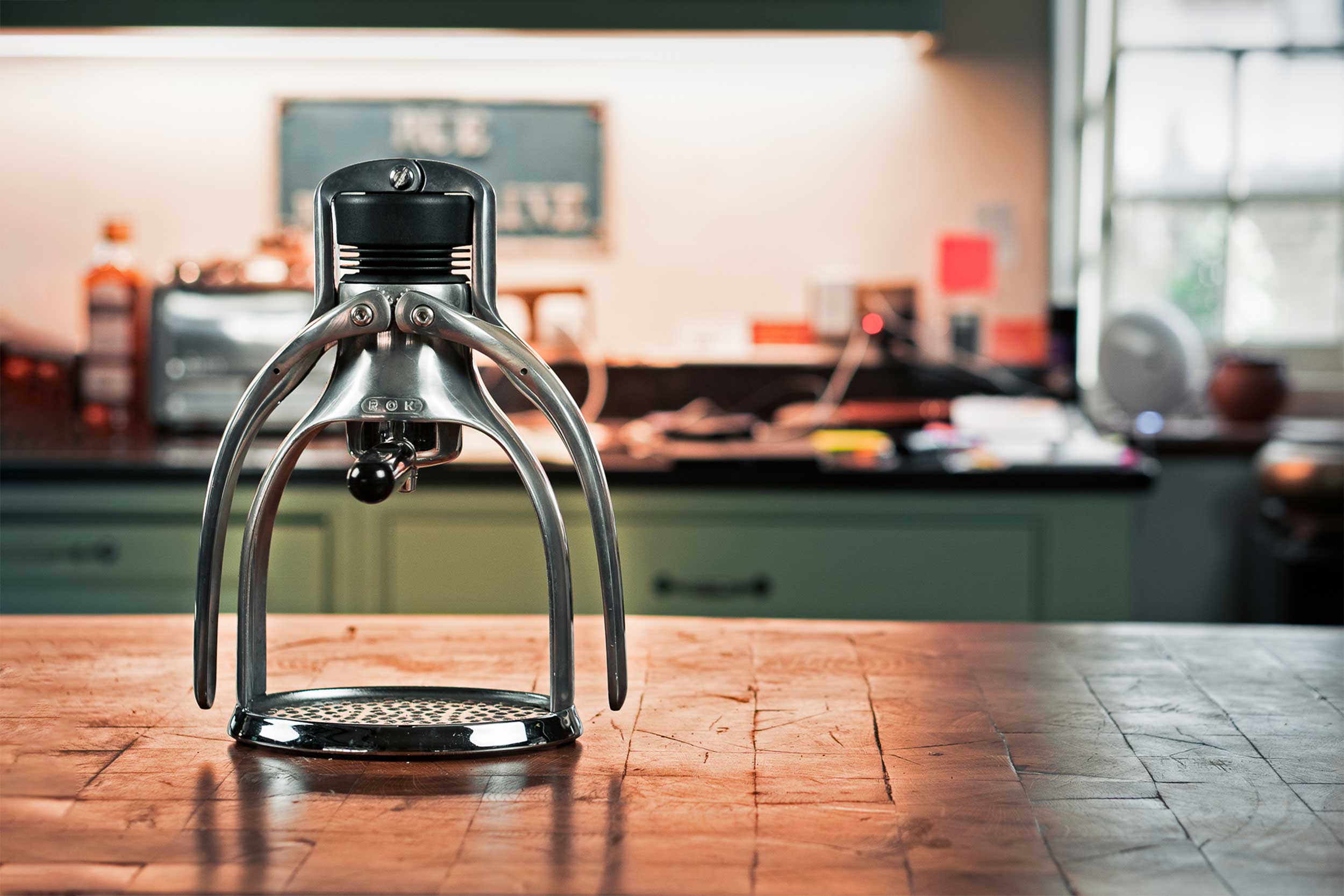 ROK EspressoGC on kitchen counter
