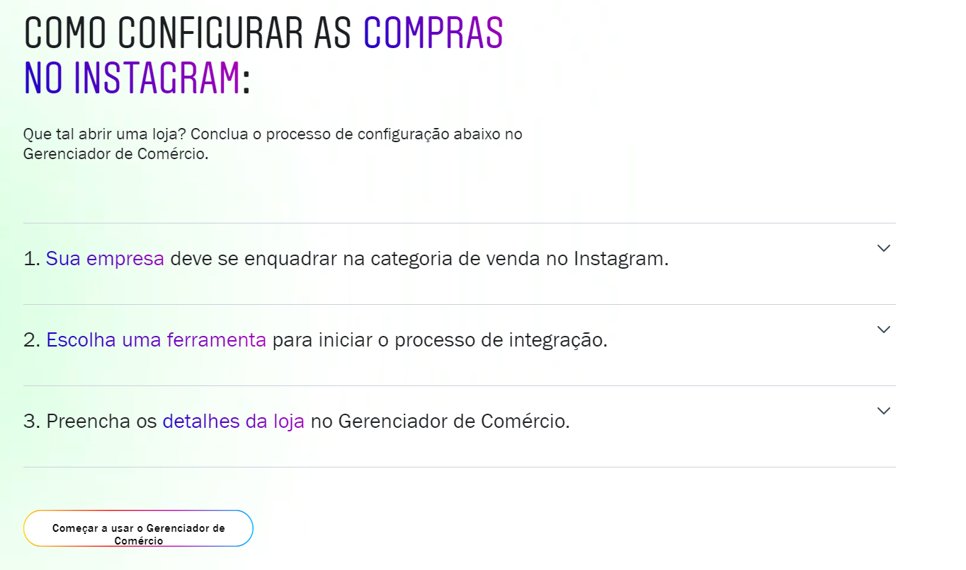 Passo a passo para configurar a opção de compras no Instagram