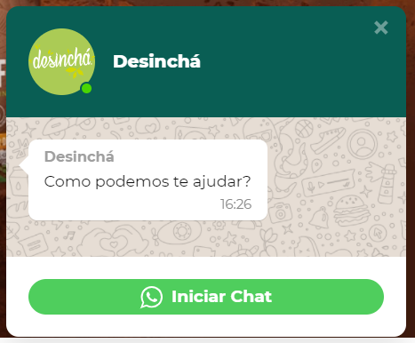 Imagem do chat online da Desinchá