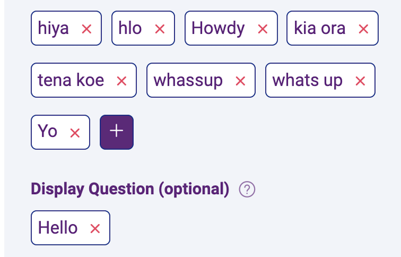 New feature: display question