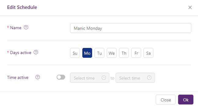 Customise schedules to your liking