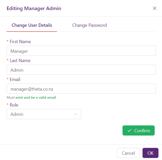 Edit FAQbot user