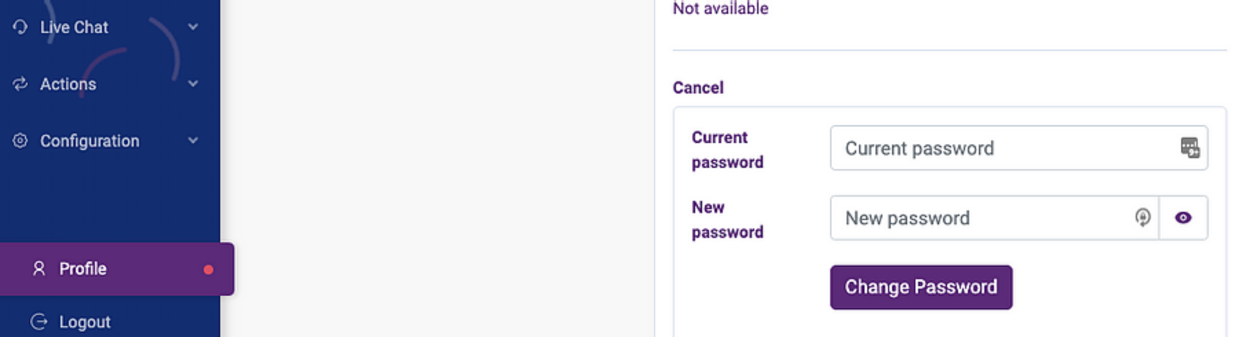 Reset admin user password
