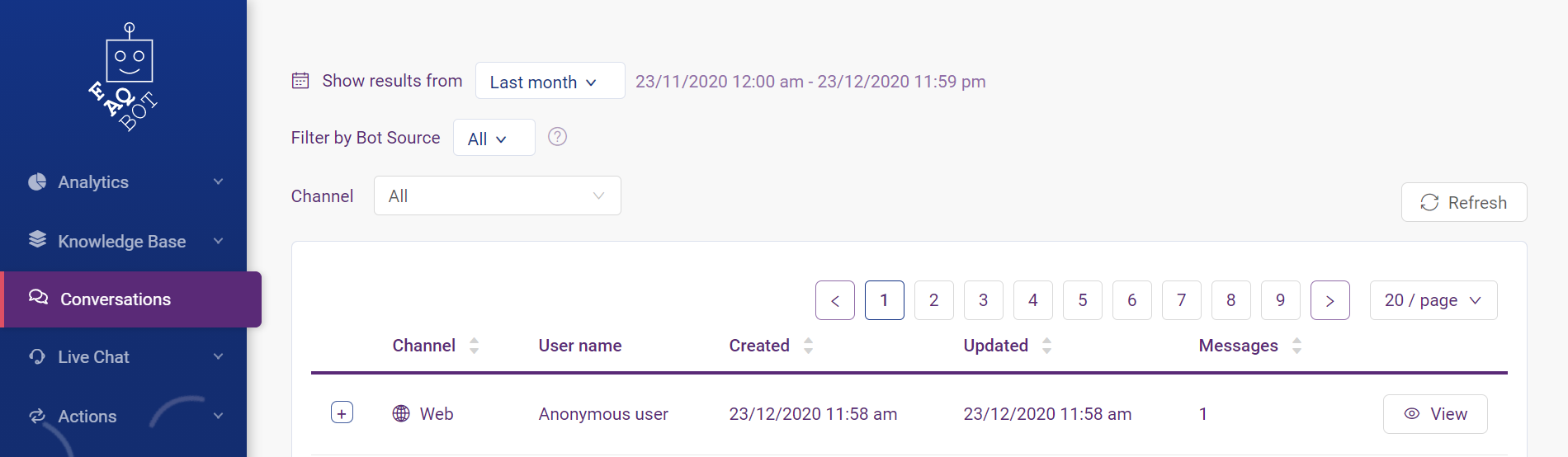 Access conversation history