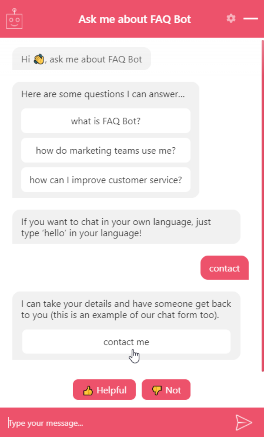 In chat form
