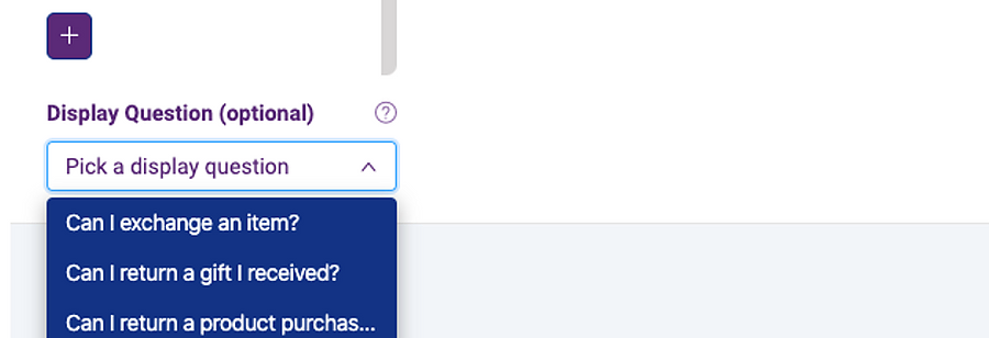 Display questions