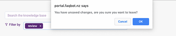 Filter faq bot