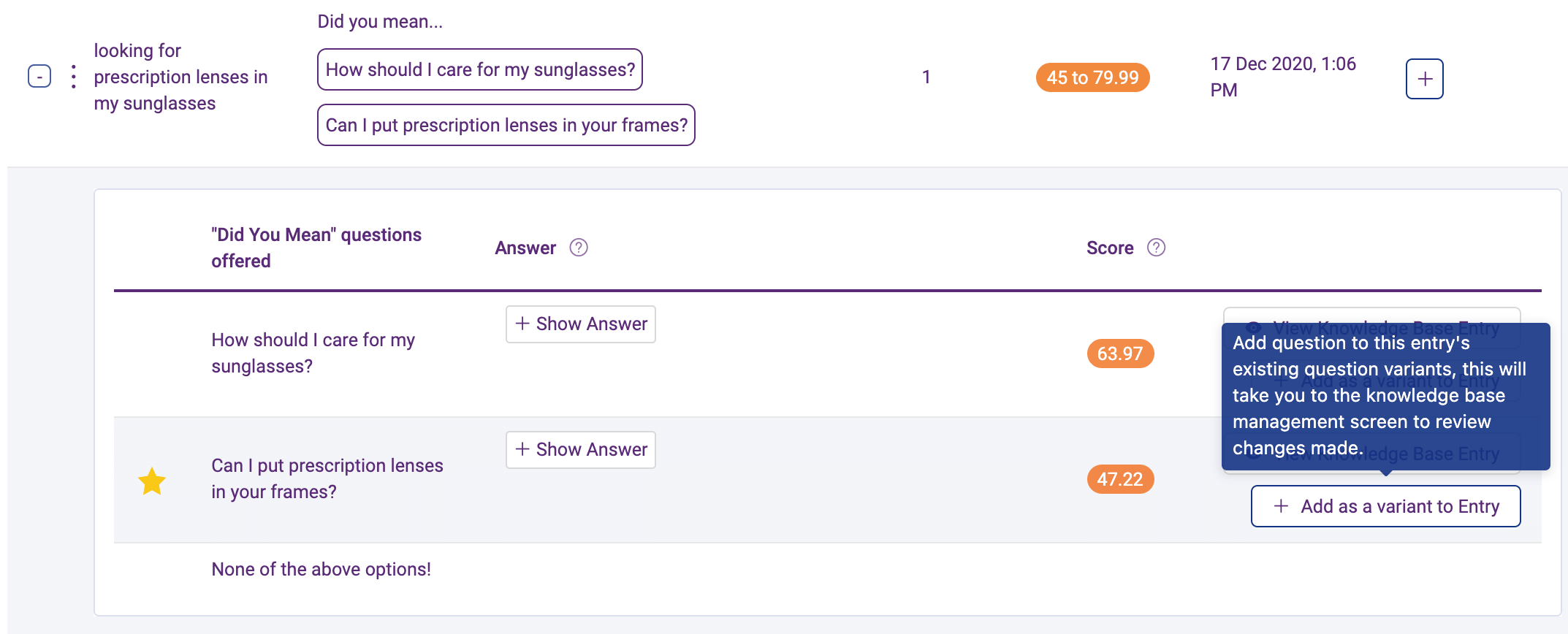 add new question variant