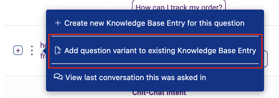 add question variant to existing knowedge base question