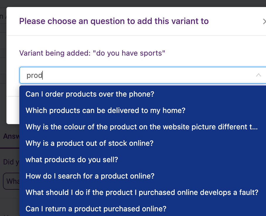 add new question variant - screenshot